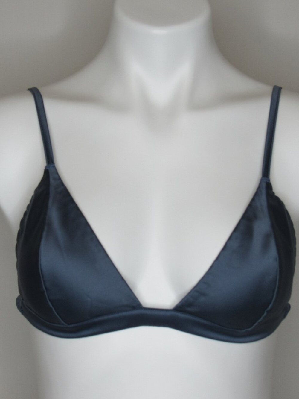 Victoria's Secret Blue Satin Triangle Bralette Women's M Medium - Picture 2 of 9